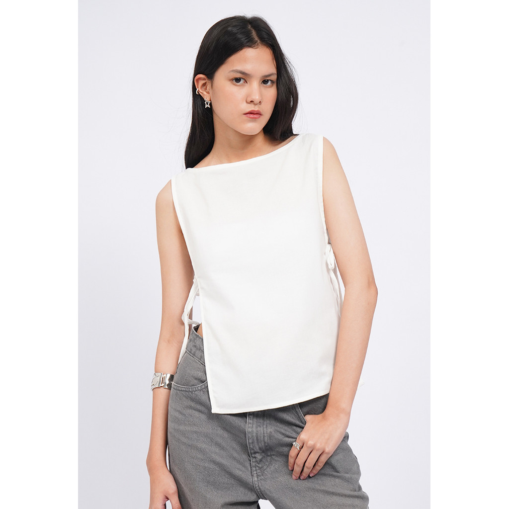 COLORBOX Tied Details Sleeveless Top Off White