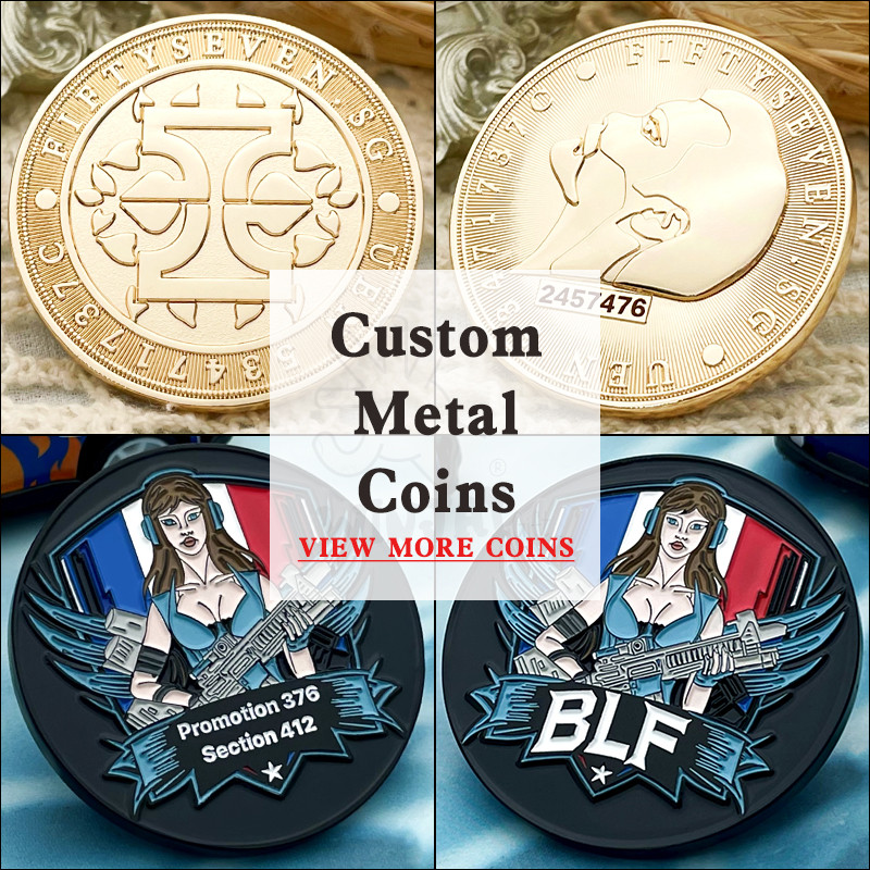[Minimum 10pcs] Custom metal Coin company make Challenge Coin soft enamel hard enamel badge emblem