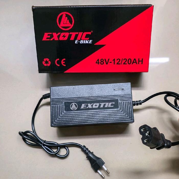 Charger Sepeda Listrik Exotic 48V 12Ah Original / Cas Exotic Ebike 48V 12Ah Terlaris