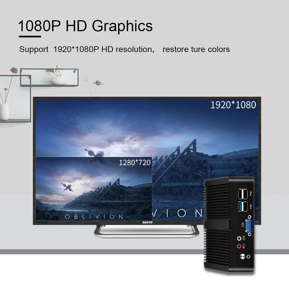 " Bebepc Fanless Mini Pc Intel Celeron J6412 J1900 N2830 Dual Lan "