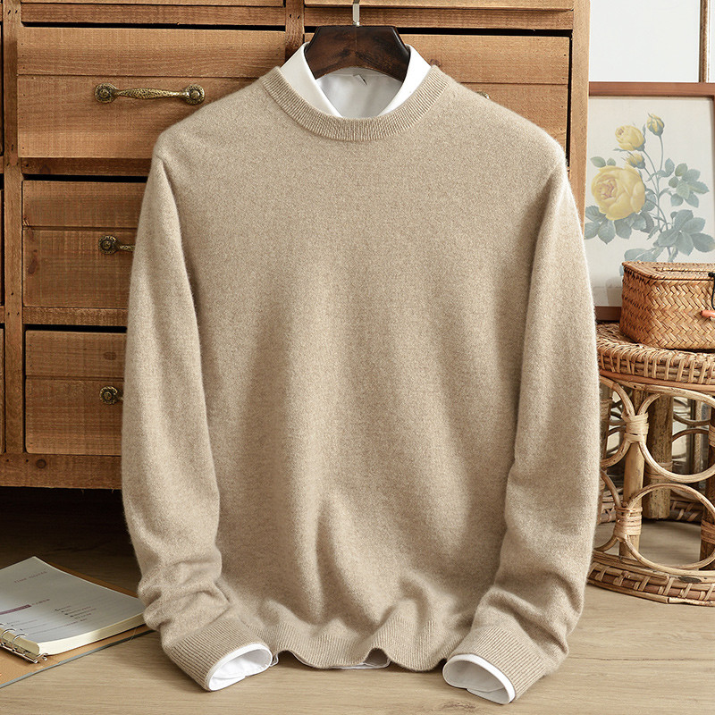 . Winter Men'S Round Neck Cashmere Sweater Pure Cashmere High-End -