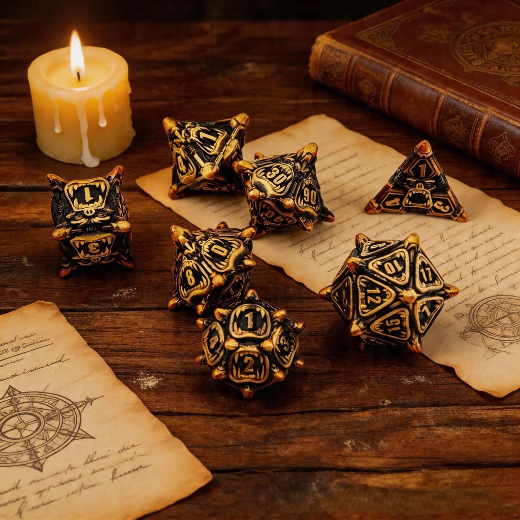 DND Polyhedral Metal Dice Set, Metal Dragon Dice DND Dungeon and Dragon Metal Dice DND Metal Dice