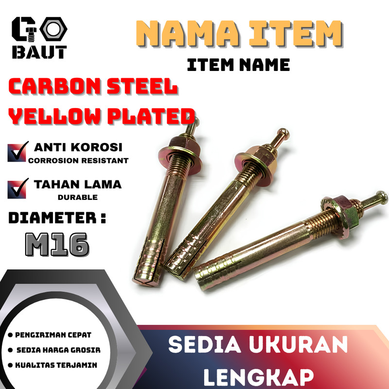 Hit Anchor / High Angkur / Dynabolt Paku Ketok (Kuning) M16