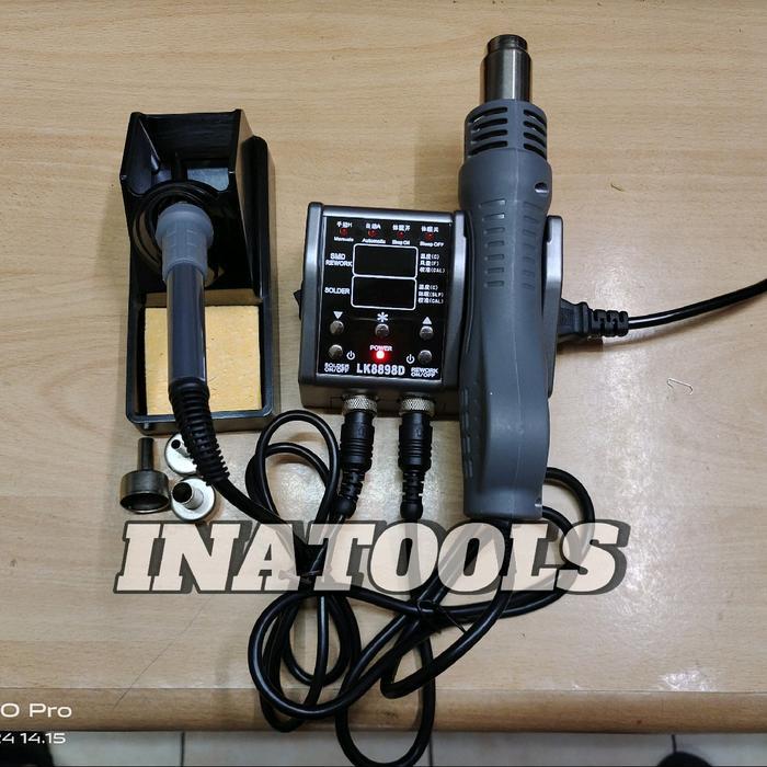 BLOWER + SOLDER TEMPERATURE 2 IN 1 8898 Digital 700W ORI - SOLDER UAP DAN SOLDER STATION 2 IN 1 LION
