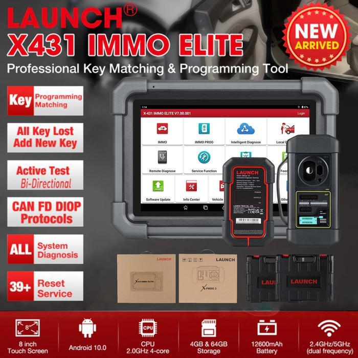 LAUNCH X431 IMMO ELITE Key Programming Tool with X-PROG3 Key Programmer, All System Diagnostic,