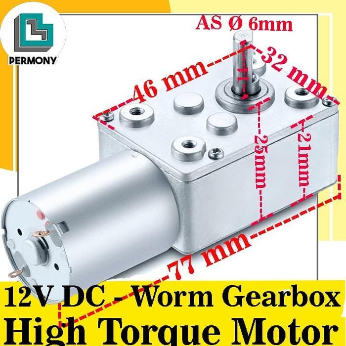 GearBox Motor DC Worm Gear Box High Torque JGY370 *