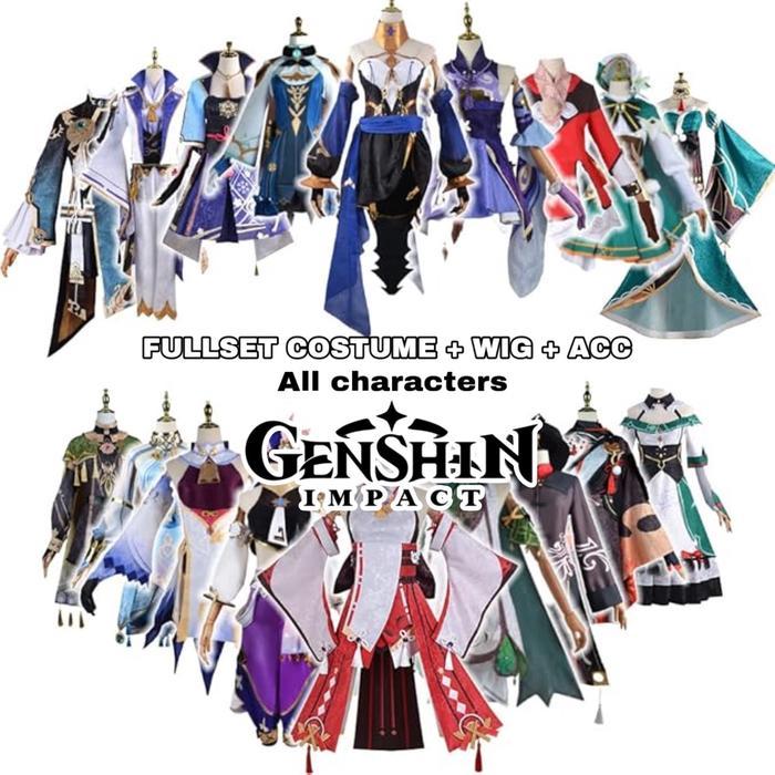 Fullset Cosplay Costume Genshin Impact All Character Costume Wanderer Nahida Cosplay Chiori Cosplay
