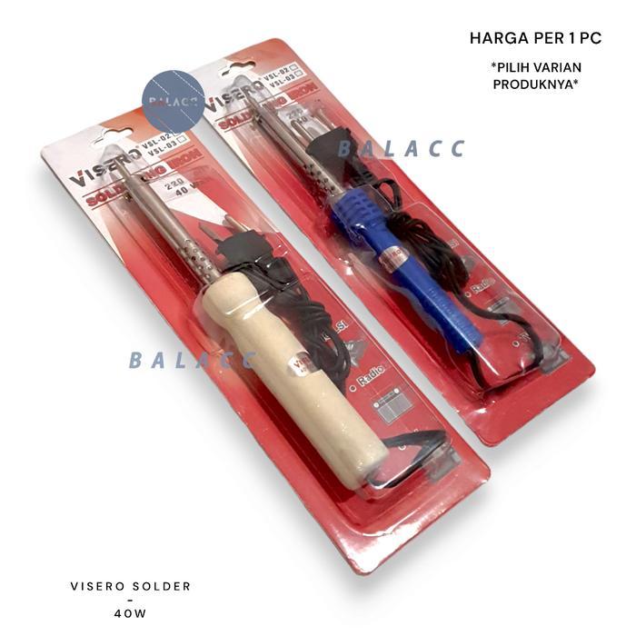 "New" Solder Kayu / Plastik 40 Watt Visero / Pioline / ATN dengan Ujung Solder Biasa
