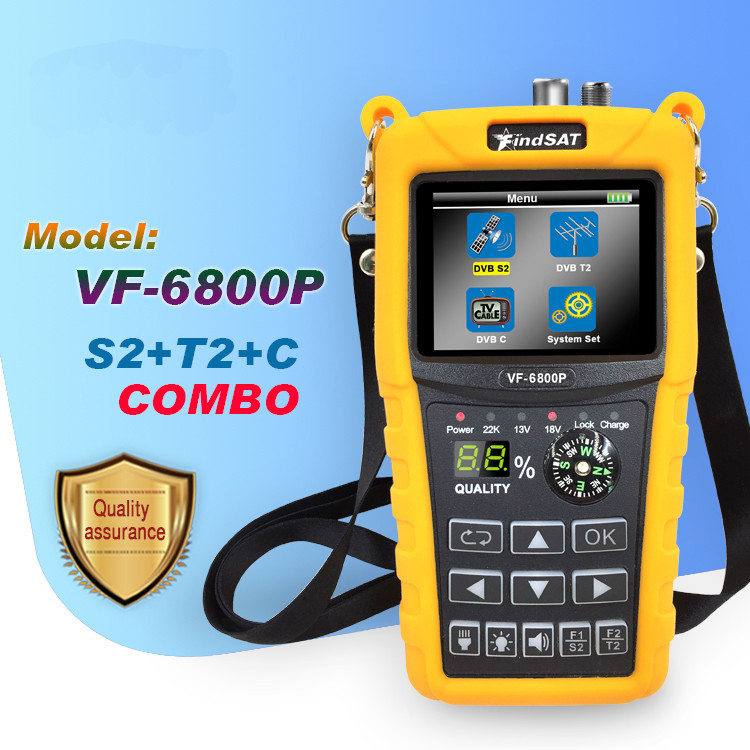 Findsat VF-6800P Satellite Finder Combo Support DVB-T2/DVB S2/DVB C Sat Finder Meter For Satellite