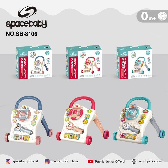 Spacebaby Sb 8106 Deluxe Activity Push Walker Space Baby