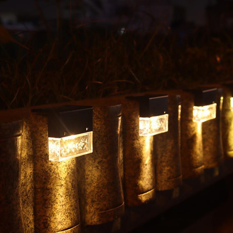 . 4Pcs Led Solar Lamps Deck Light Fence Light Solar Led Light Outdoor -