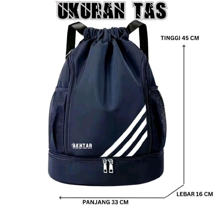 Tas Serut Olahraga Gym Pria Wanita Tas Serbaguna Sport Drawstring Bag - Tas Serut Sport Gym Keren