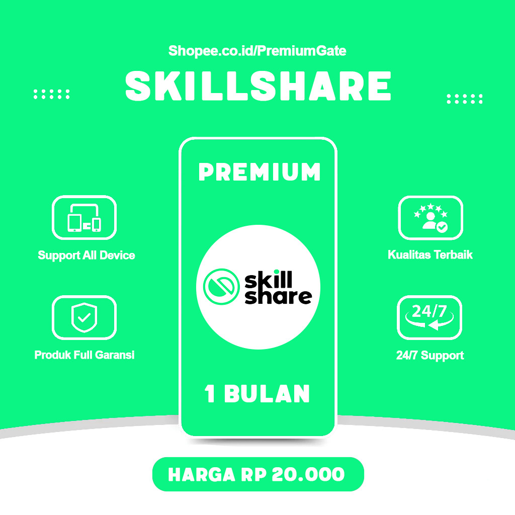 Skillshare Premium 1 Bulan - Semua Kelas