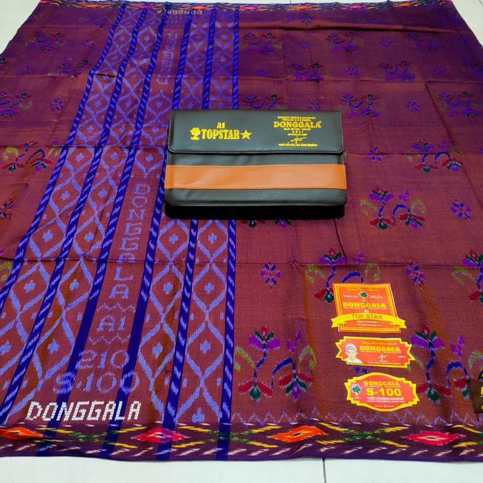 Sarung Donggala Full Sutra Motif Kembang Wajid Mewah Muslim Dewasa Pria Santri Tenun