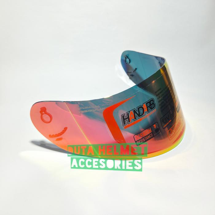 Kaca helm KYT R10 - flat visor helmet kyt r10 iridium blue red gold silver hitam bening