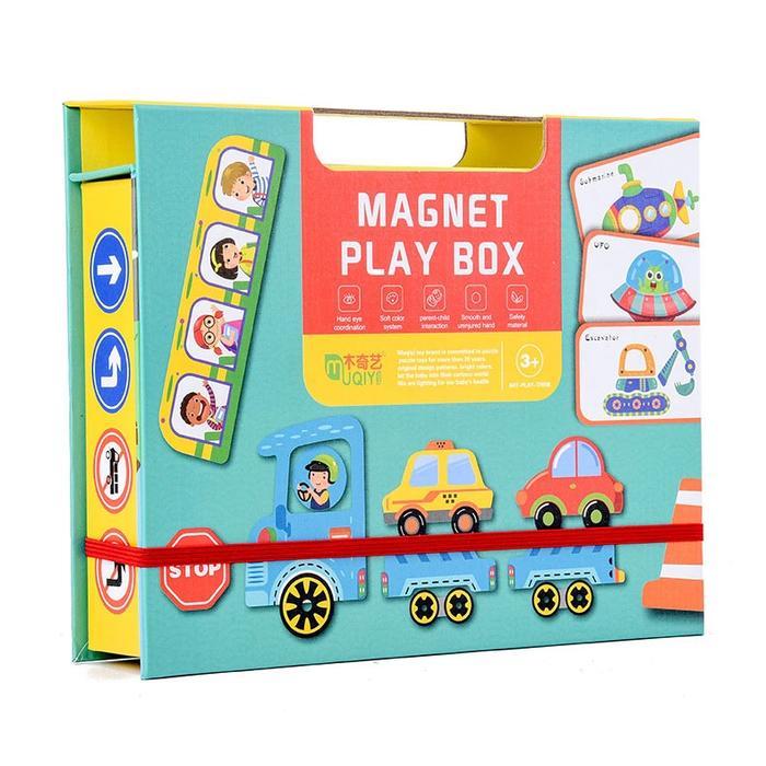 [capt] Mainan Edukatif Anak Kotak Mainan Puzzle Magnet - Puzzle Magnet Play Box Kayu Toys