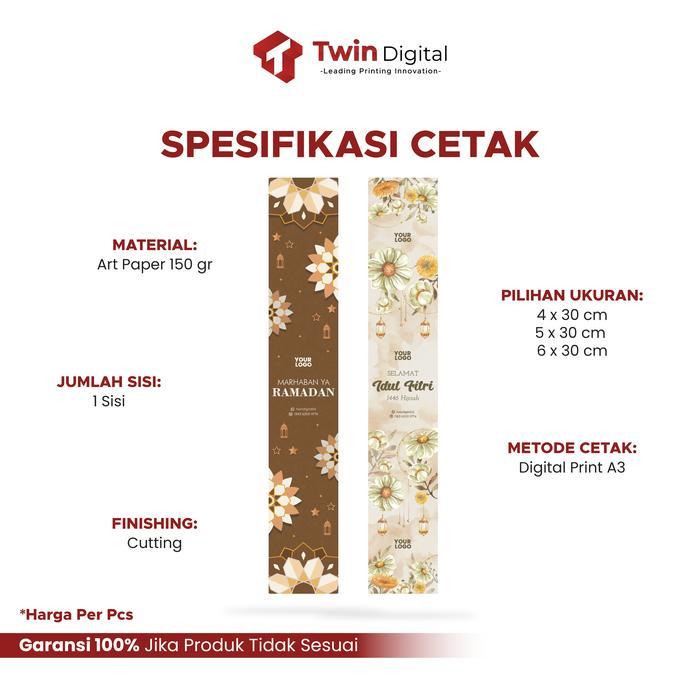 Paper Belt Ramadhan Label Box Makanan Custom Ukuran - Paper Belt Kecil