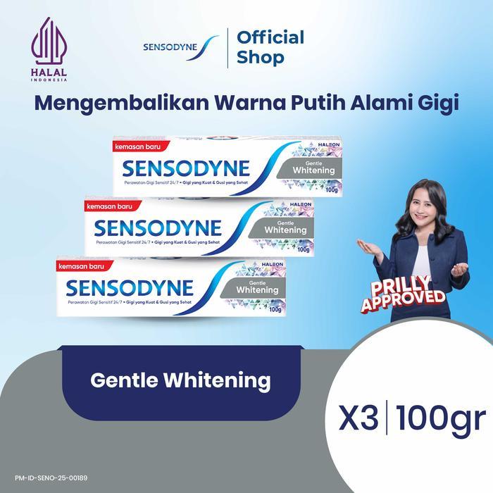 Sensodyne Toothpaste Pasta Gigi Sensitif Essensial Care Whitening 3x100gr - TRIPLEPACK