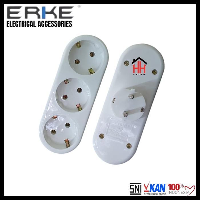 ERKE STEKER ARDE + STOP KONTAK 3 LUBANG SOCKET EXTENSION