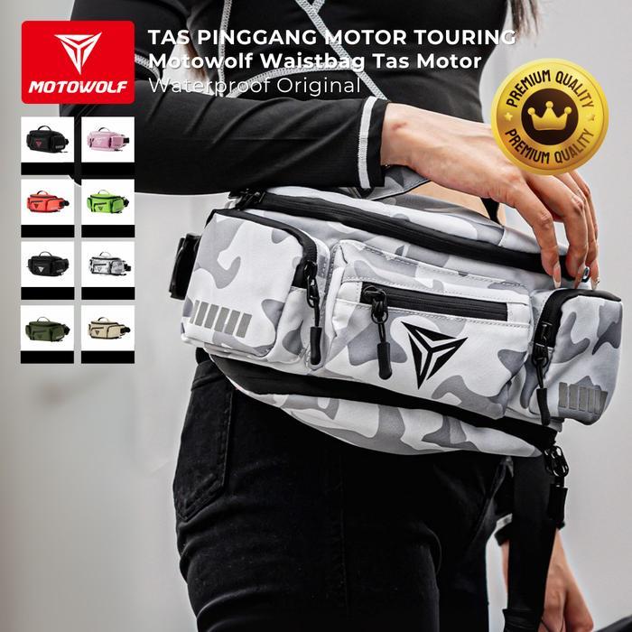 Tas Pinggang Motor Touring Motowolf Waistbag Tas Motor Waterproof