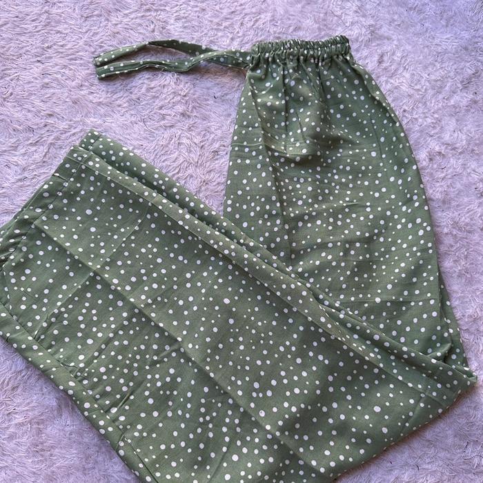 Promo Kulot Panjang Rayon Polkadot Untuk Bb 40-65Kg: Celana Nyaman Motif Tebal Original