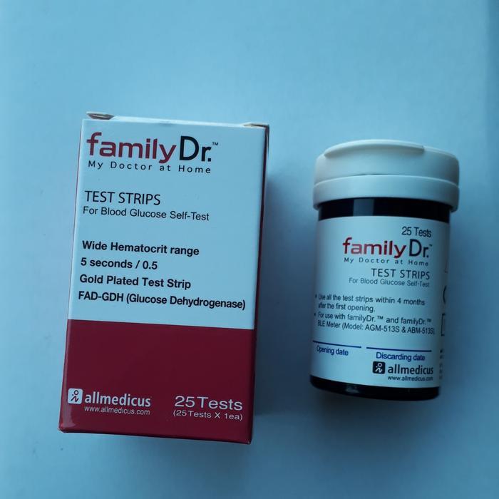 Test Strip glucose Family dr Stik gula darah gds familyDr. isi 25pcs
