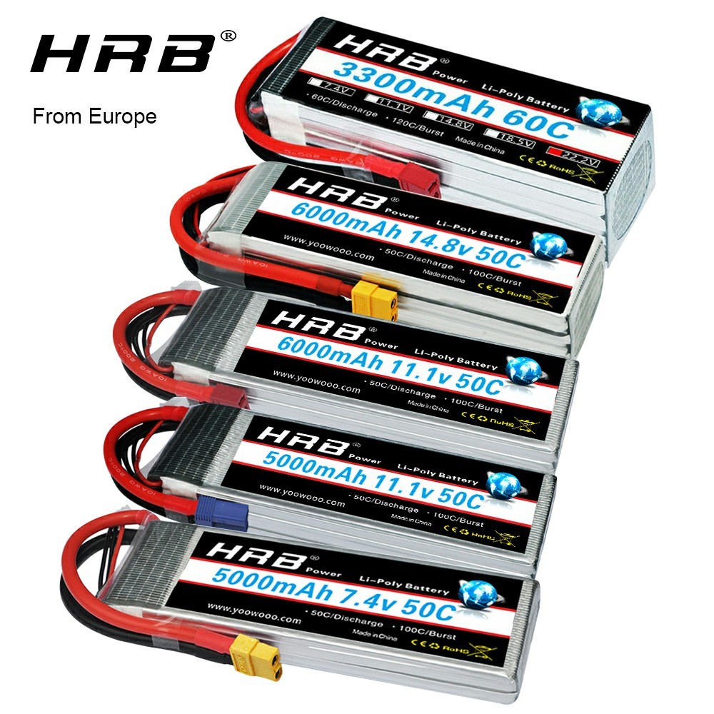 IMPORT HRB 2S 3S 4S 5S 6S Lipo Battery 2200mah 3300mah 4000mah 5000mah 6000mah 7000mah with Deans