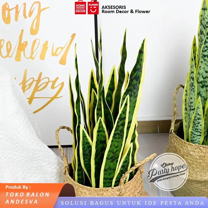 Daun Lidah Mertua Artificial / Tanaman Hias Sansivera Plastik Tiger