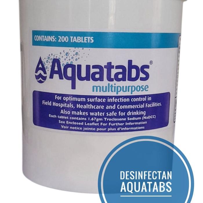Ready AQUATABS 1,67 GRAM TABLET DESINFEKTAN / KLORIN / DESINFECTAN TABLET ISI 200 PCS / TUBE