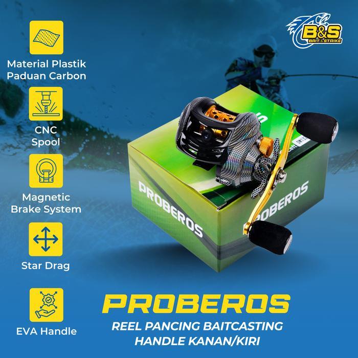 Ready PROBEROS Reel Pancing BAITCASTING handle Kanan/Kiri Reel BC bahan Metal CNC 8+1BB Ratio 7.2:1