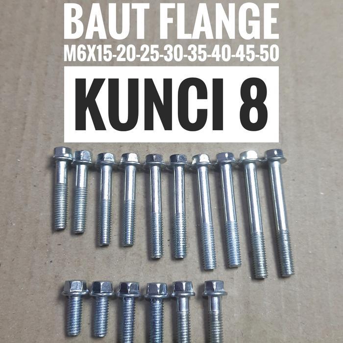 baut flange m6 kunci 8 baut topi m6 kunci 8 paket (100pcs)