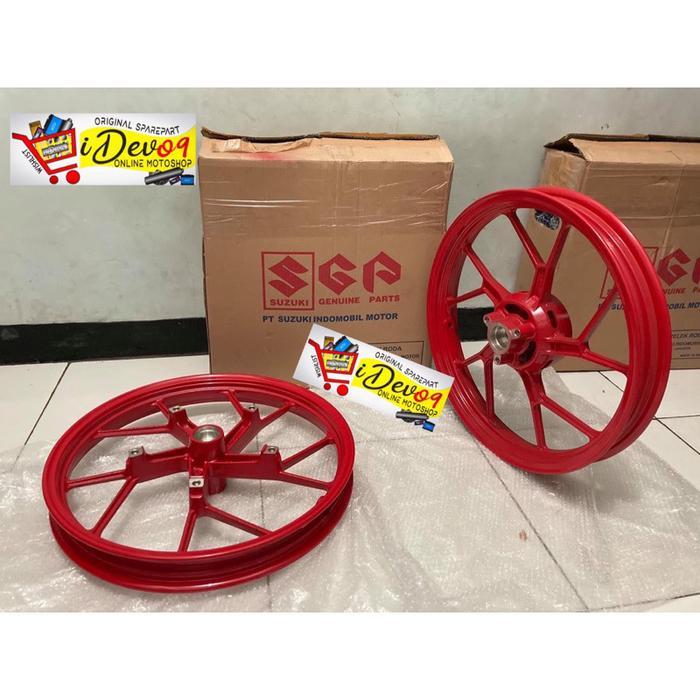 Velg Depan Belakang Satria Fu Fi Injeksi Merah Ori SGP