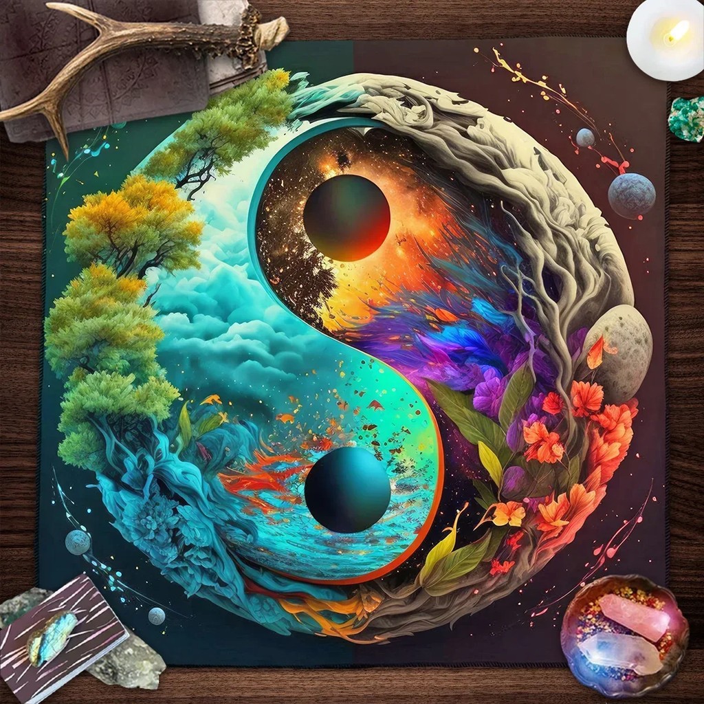 Tarot Card Tablecloth Altar Cloth Moon Planets Tarot Tablecloth For Spread Tarot Reading Waterfall