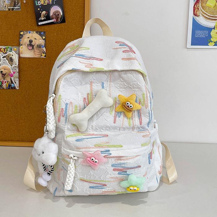 Ransel Anak Model Korea, Tas Sekolah Lucu dan Ringan, Warna Putih