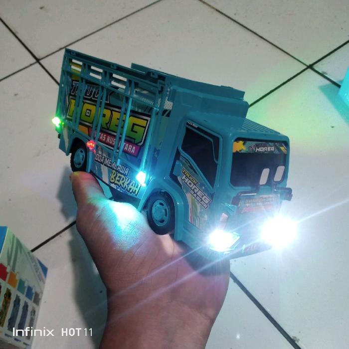 Mainan Truk Oleng Telolet Basuri Canter Truk Bak Lampu Dan Musik Toys Anak