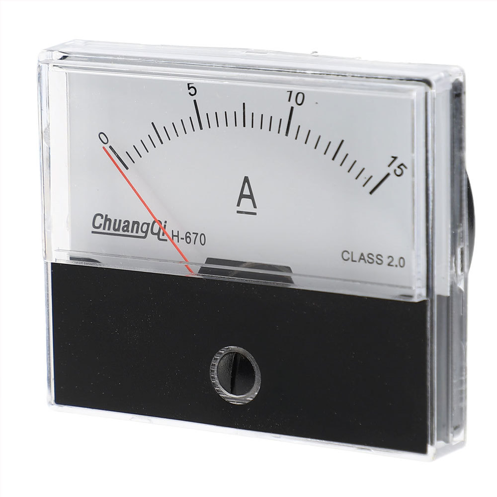 TERBARU Analog Current Panel Meter Ammeter Gauge Class 2.0 Accuracy DC 0-15A Analog Ammeter Ampere M