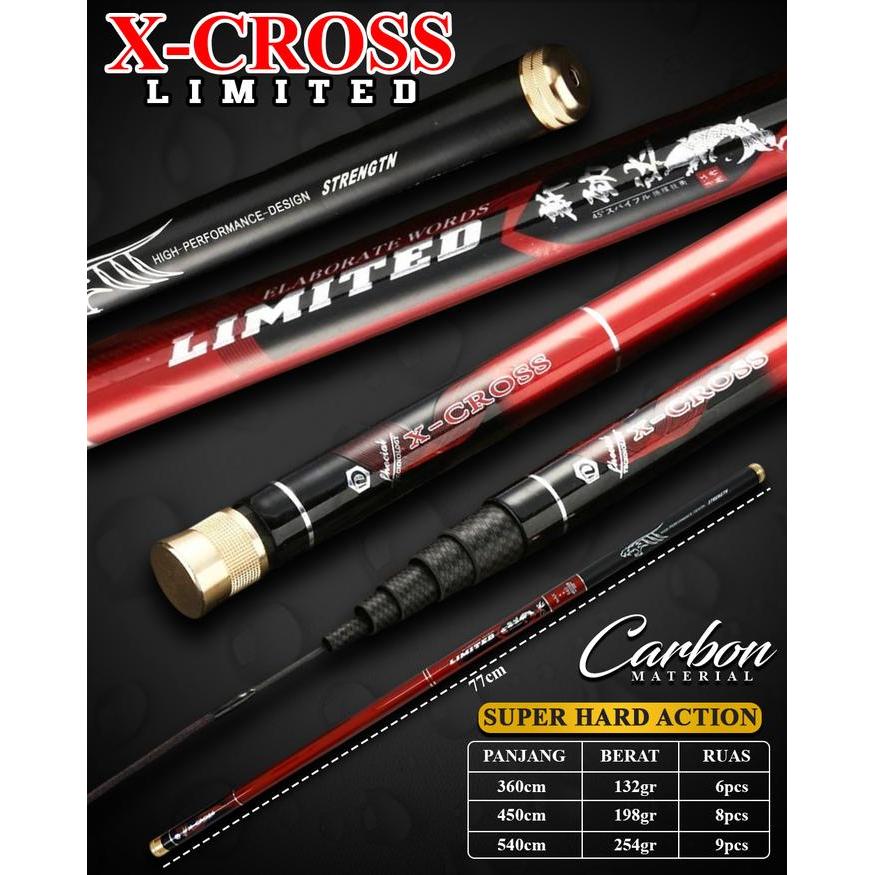 Joran tegek XCross Limited dan Hydra Sage Murah 360cm 450cm 540cm Pancing