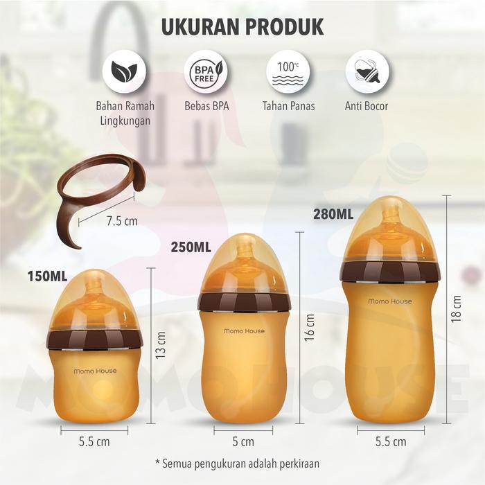 MOMO HOUSE Botol Susu Bayi Botol Susu Anak Botol Susu bayi Silikon botol susu newborn botol susu