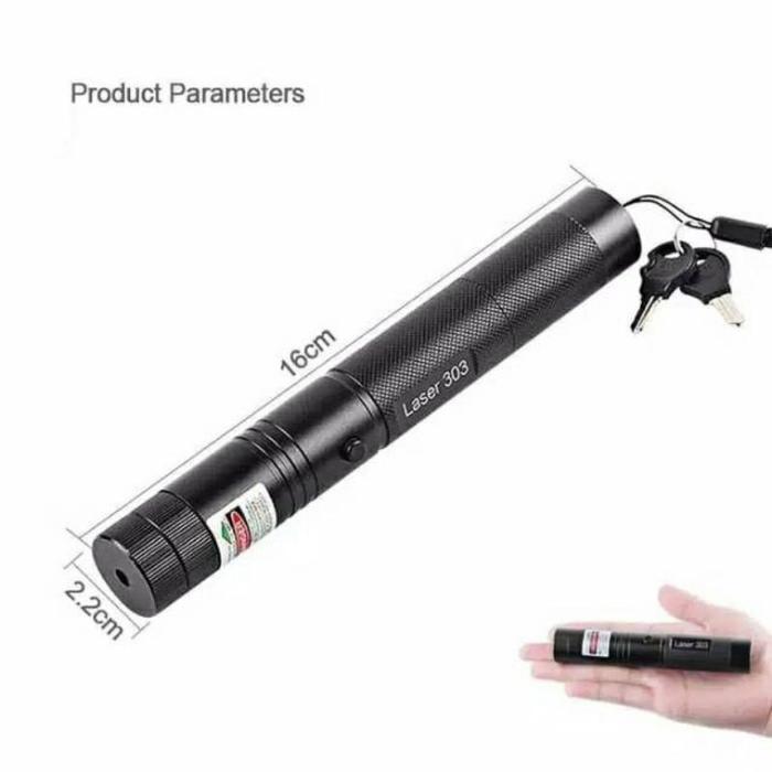 Premium Elrosto Laser Pointer 303 Hijau Senter Laser Outdoor Fokus Jarak Jauh Original