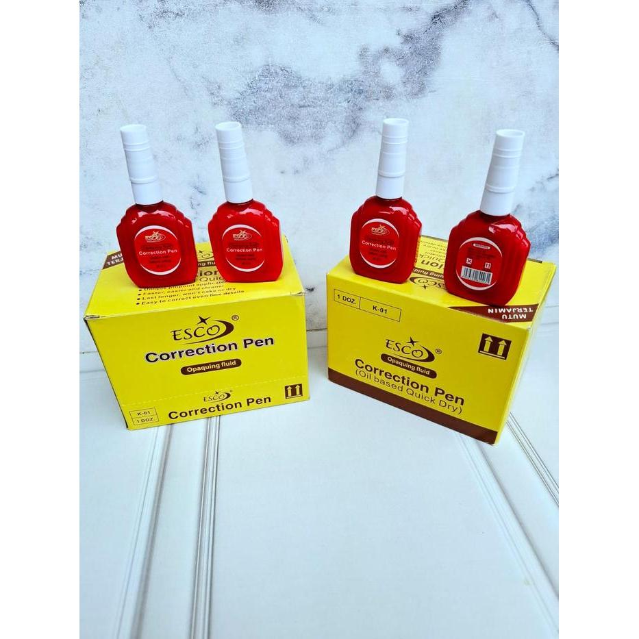 isi 3/ 6 Pcs - Tipe X Esco Correction Pen Tip Ex Cair