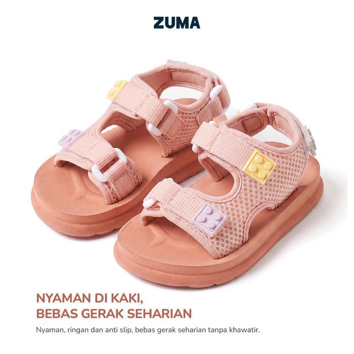 Bata Kiddora - Sandal Bayi Velcro Bricks 4 Coral Sandal Anak Karet Tali Belakang Hitam Anti Slip