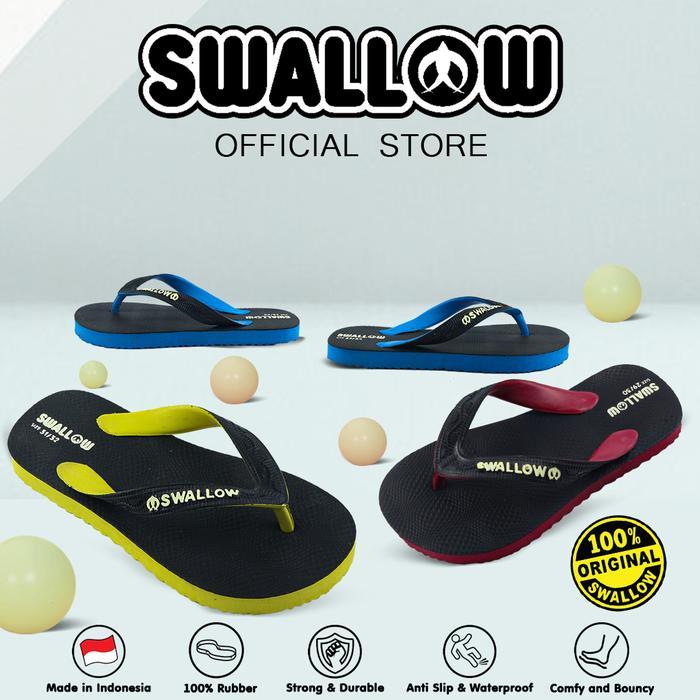 Bata Kiddora - Swallow Sandal Jepit Modern Onyx Kids - Sendal Karet Anak Wanita Pria Anti Selip