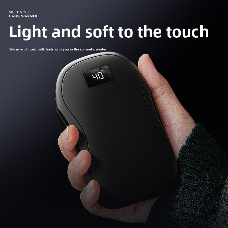 New Magnetic Split Hand Warmer, Two-In-One Hand Warmer, Mini Digital Display USB Charging Hand