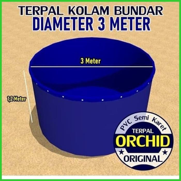 Kolam Terpal Bundar ORCHID Diameter 3 Meter Terpal Saja