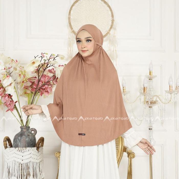 Terbaru Jilbab Khimar Bergo Syria Jumbo Syari Plisket Jersey Super Panjang Muslim Instan Kerudung