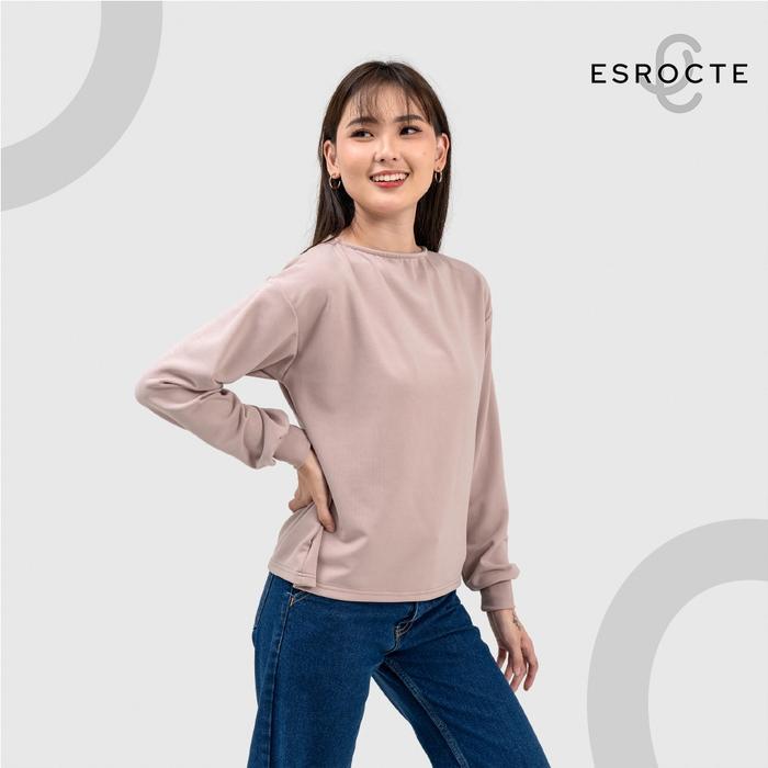 Esrocte Atasan Wanita Boat Neck Sweater Knit Nala Top - S-Xl