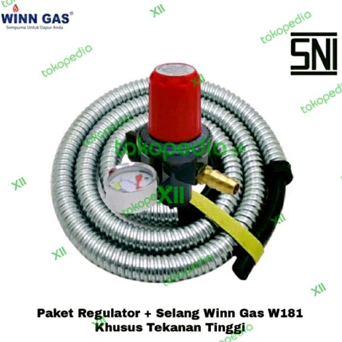 Winn Gas W~181 Set Regulator & Selang Kompor Gas Lpg Tekanan Tinggi