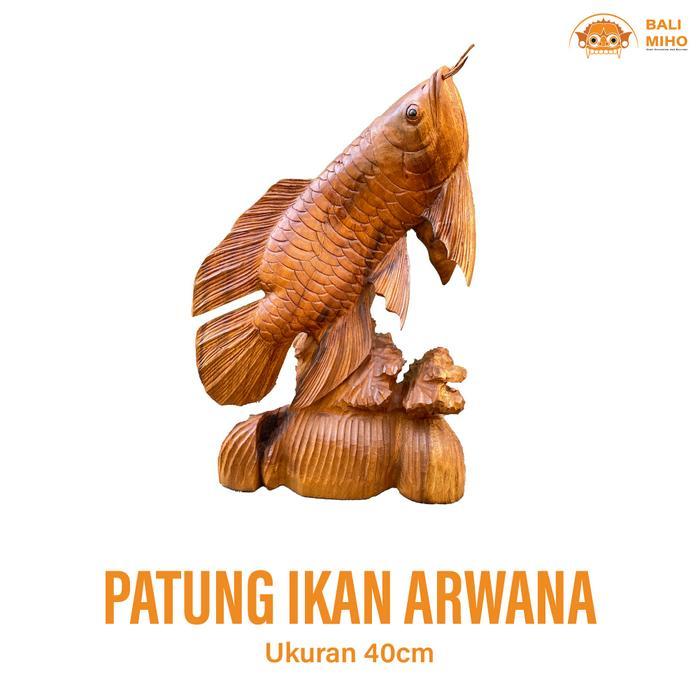 Patung Ikan Arwana Kayu - Patung Ikan Kayu- Arwana Kayu Patung Arwana