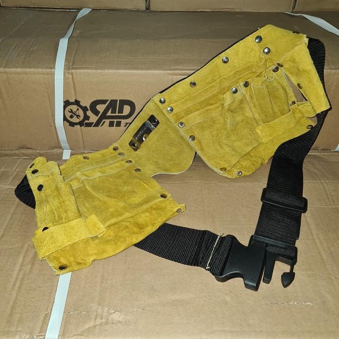 tool bag pinggang kulit perkakas tas kulit tukang tool box