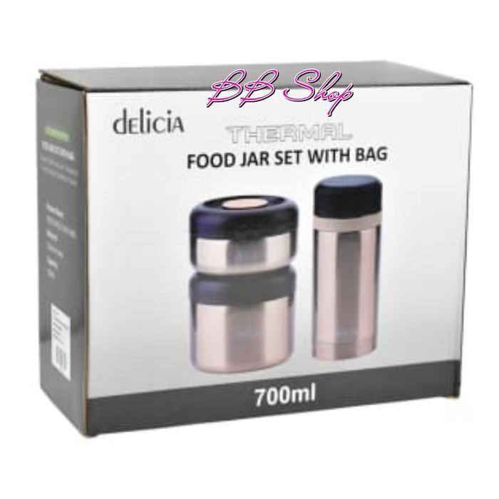 ID DELICIA SET TEMPAT MAKAN THERMAL DENGAN TAS FOOD JAR SET WITH BAG